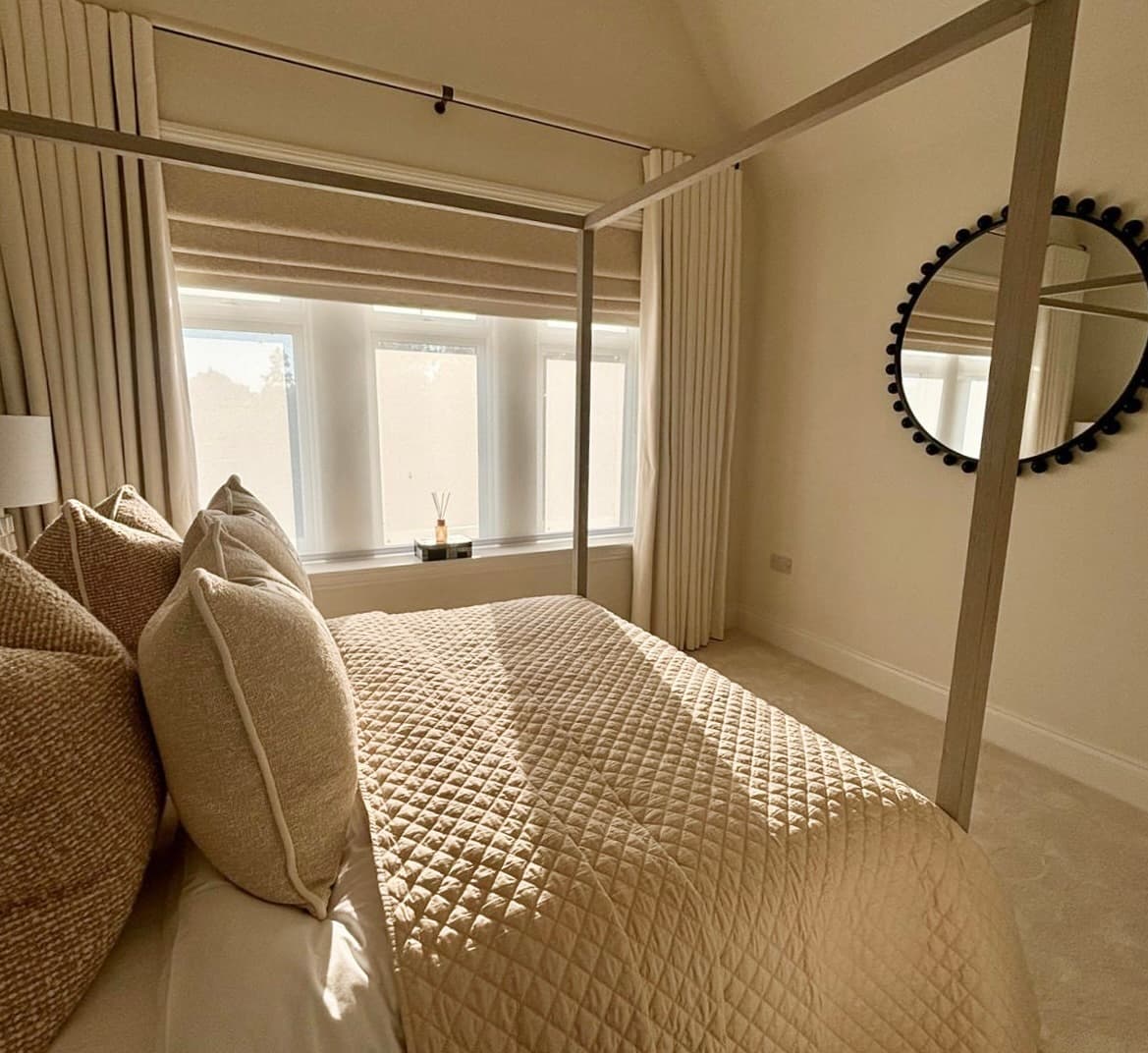 Automated window treatments installed in a contemporary home